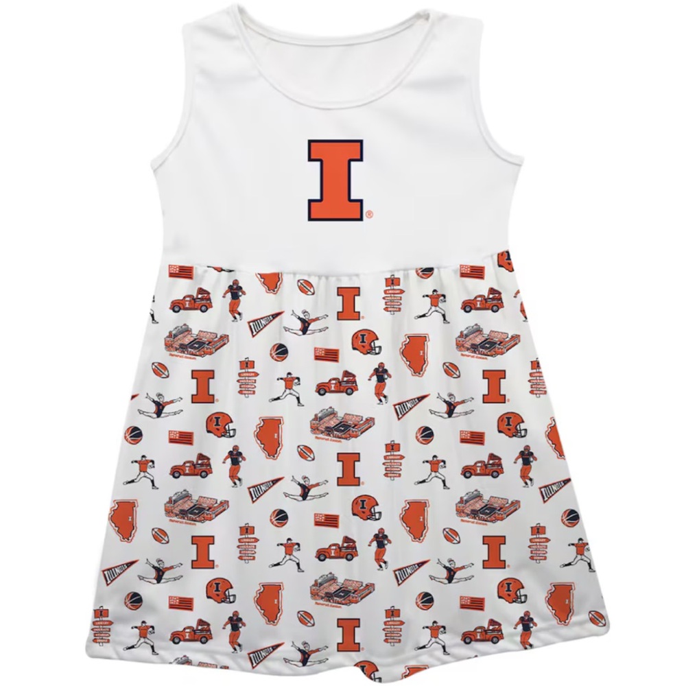 Illinois Fighting Illini Vive La Fete Girls Toddler Tank Top Dress
